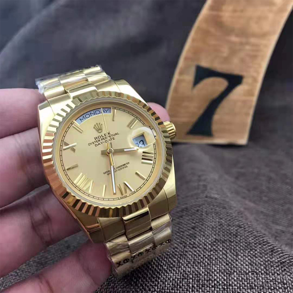 Hochwertige Rolex-Golduhr mit römischem Zifferblatt - EUR FASHION