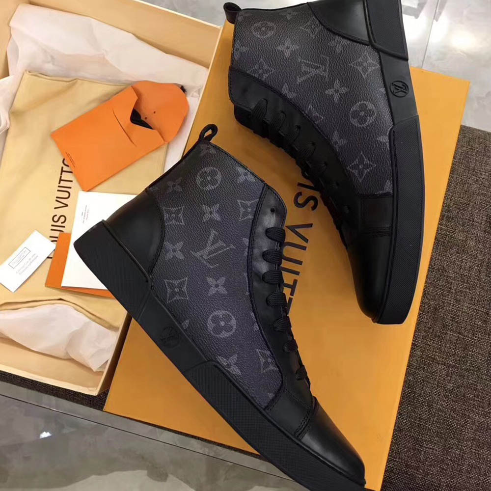 Louis Vuitton High-Top-Sneakers aus schwarzem Leder - EUR FASHION