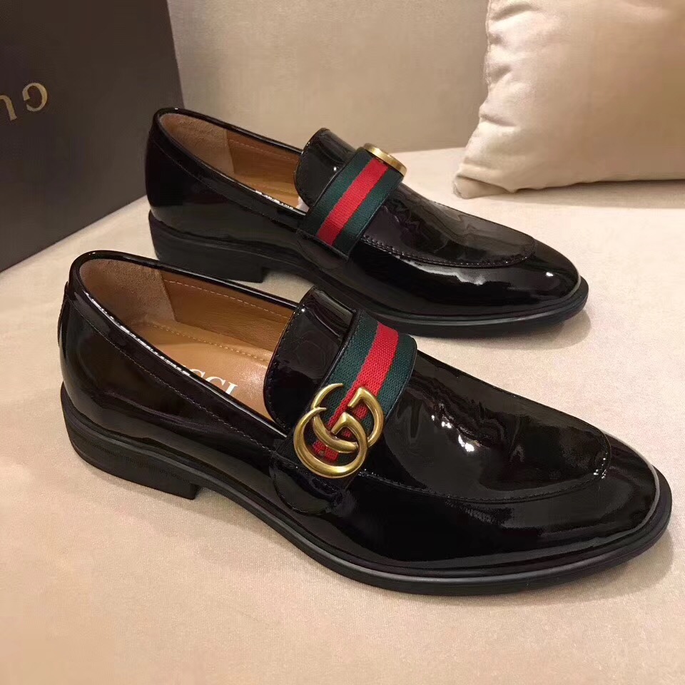 Gucci-Leder-Loafer mit GG-Web - EUR FASHION