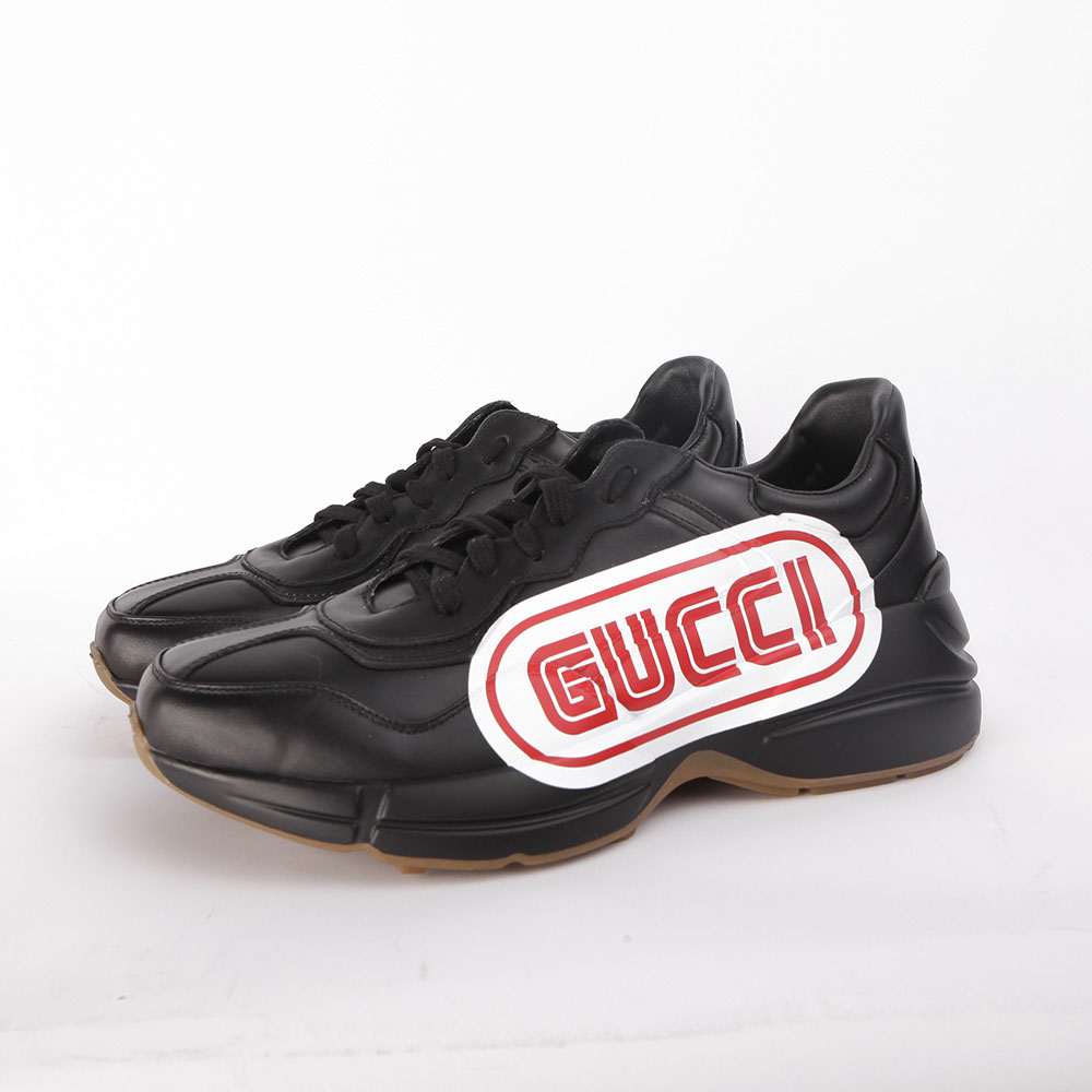 Gucci Rhyton Print Ledersneaker (Schwarz) - EUR FASHION