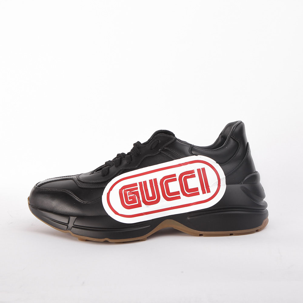 Gucci Rhyton Print Ledersneaker (Schwarz) - EUR FASHION