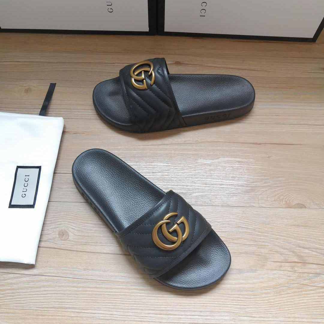 Gucci Schwarze Doppel-G-Hausschuhe - EUR FASHION