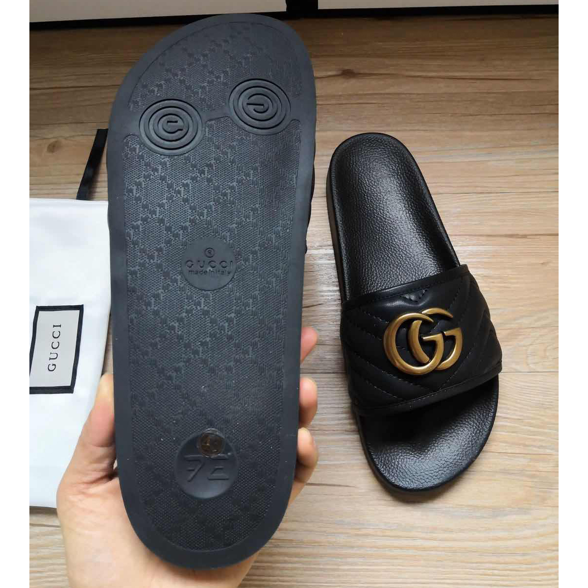 Gucci Schwarze Doppel-G-Hausschuhe - EUR FASHION