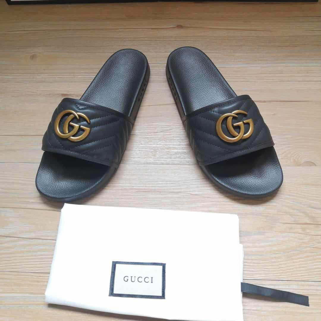 Gucci Schwarze Doppel-G-Hausschuhe - EUR FASHION