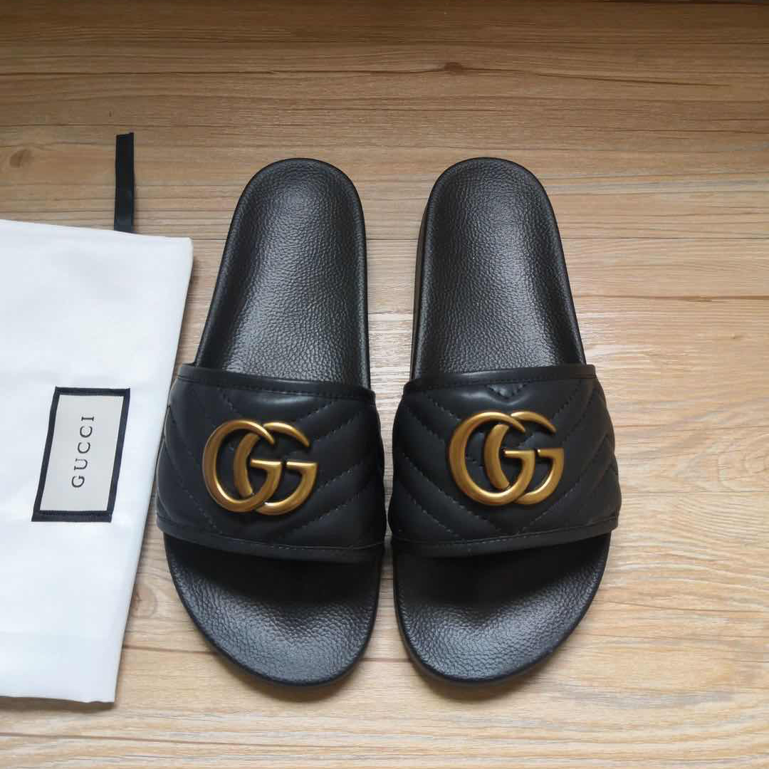 Gucci Schwarze Doppel-G-Hausschuhe - EUR FASHION