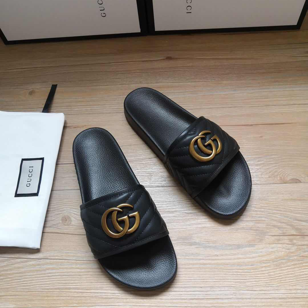 Gucci Schwarze Doppel-G-Hausschuhe - EUR FASHION