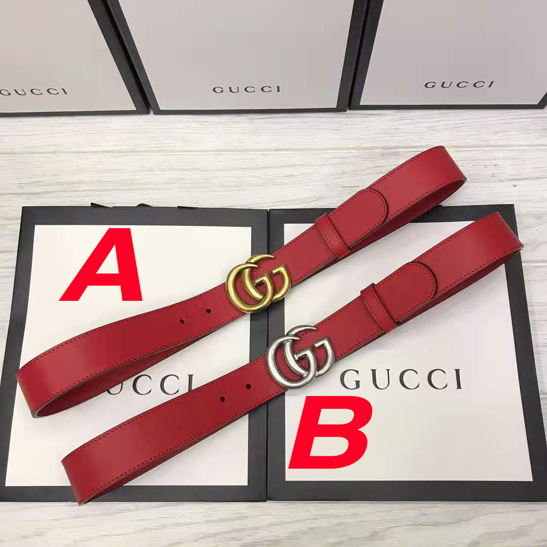 Roter Gucci-Ledergürtel mit Doppel-G-Schnalle - EUR FASHION