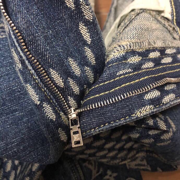 Louis Vuitton Giant Damier Waves Monogram Denim Jeans Blau - EUR FASHION