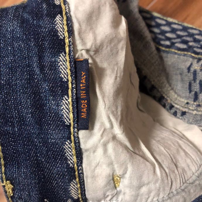 Louis Vuitton Giant Damier Waves Monogram Denim Jeans Blau - EUR FASHION