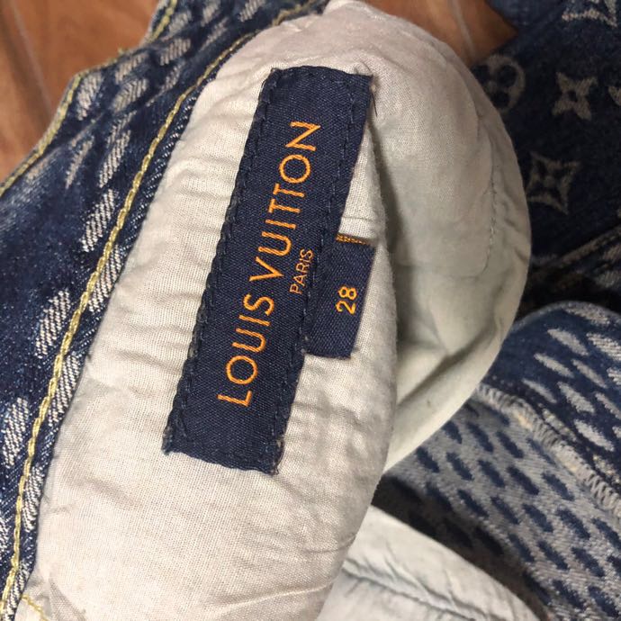 Louis Vuitton Giant Damier Waves Monogram Denim Jeans Blau - EUR FASHION