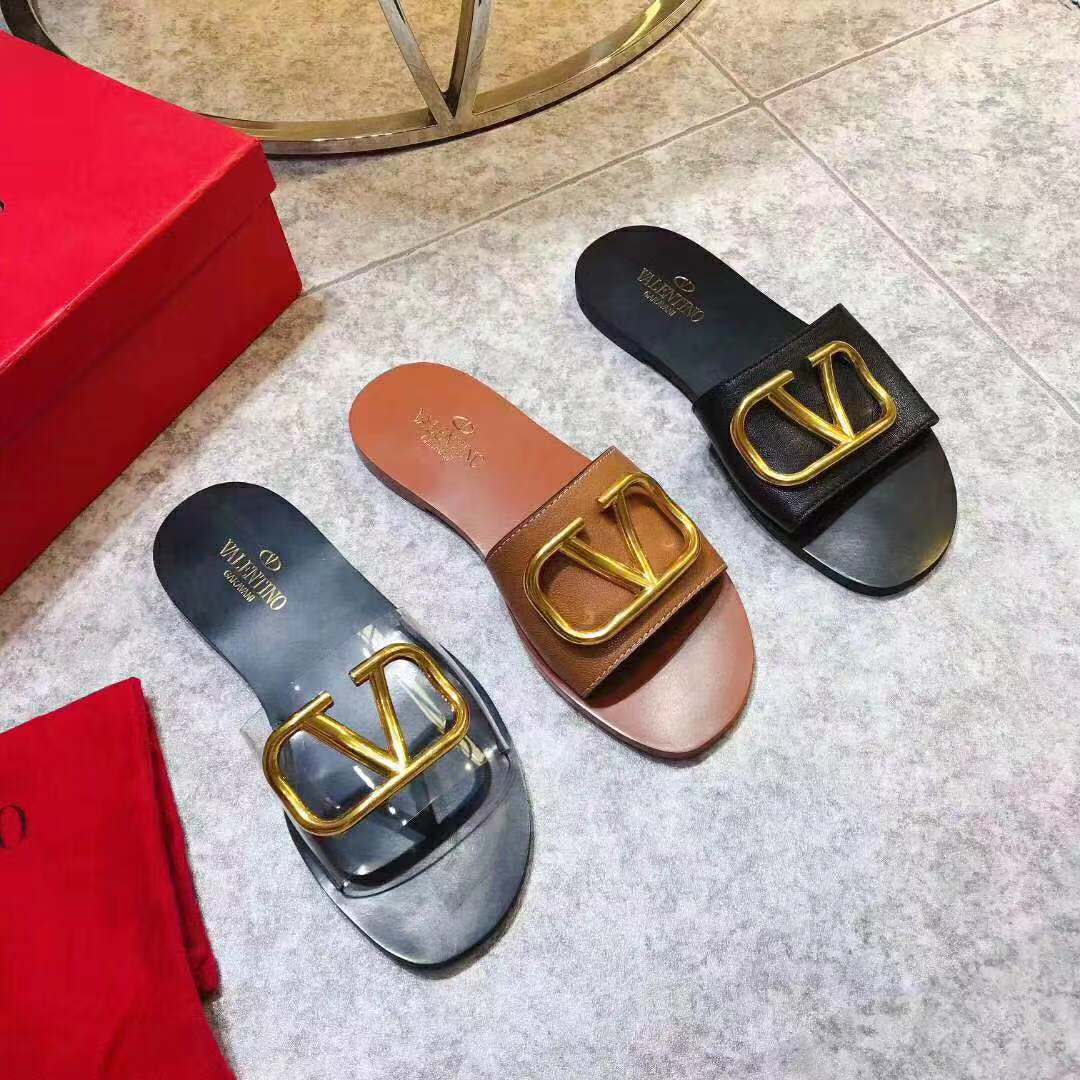 Valenti Damen-Slides mit V-Schnalle, lässige Sandalen, Hausschuhe - EUR FASHION