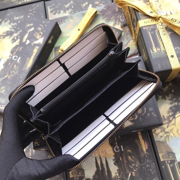 Gucci Black Leather Wallet With Interlocking G - EUR FASHION