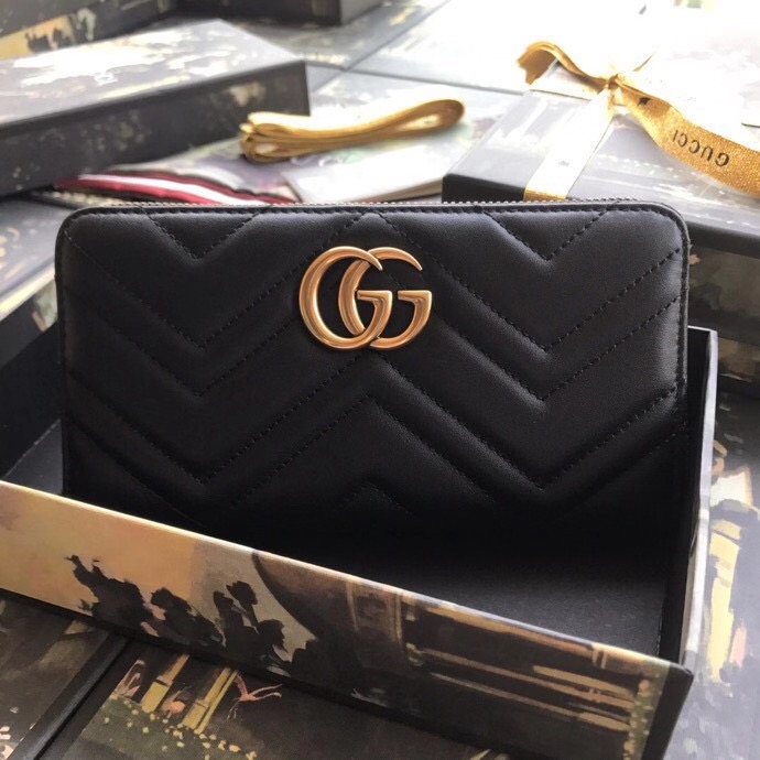 Gucci Black Leather Wallet With Interlocking G - EUR FASHION