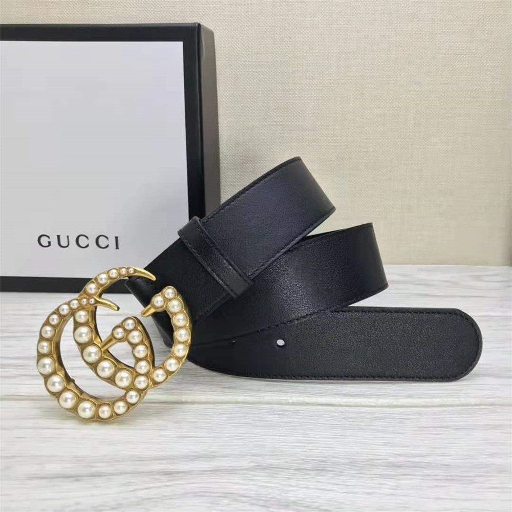 Gucci GG Pearl Schwarzer Gürtel - EUR FASHION