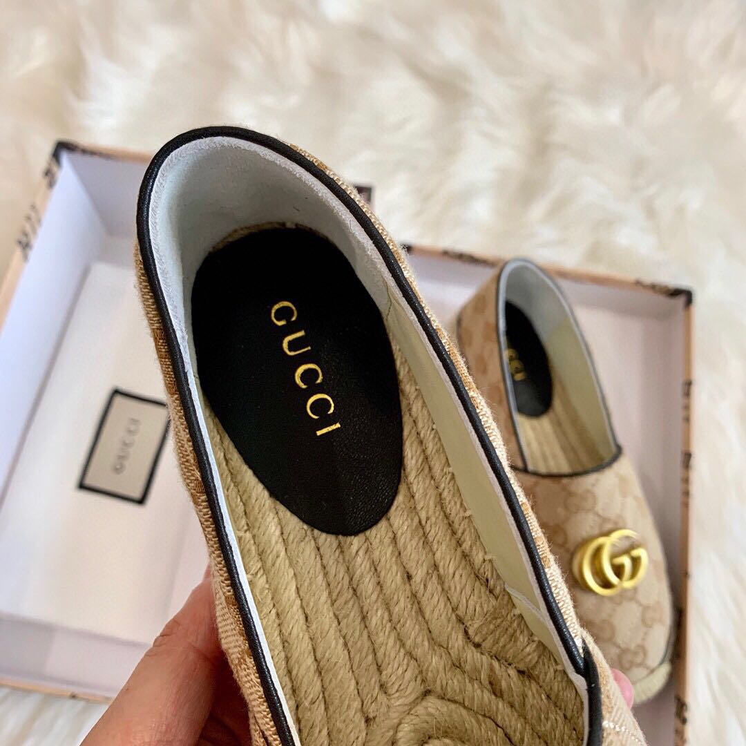 Gucci Damen GG Matelassé Canvas Espadrille - EUR FASHION