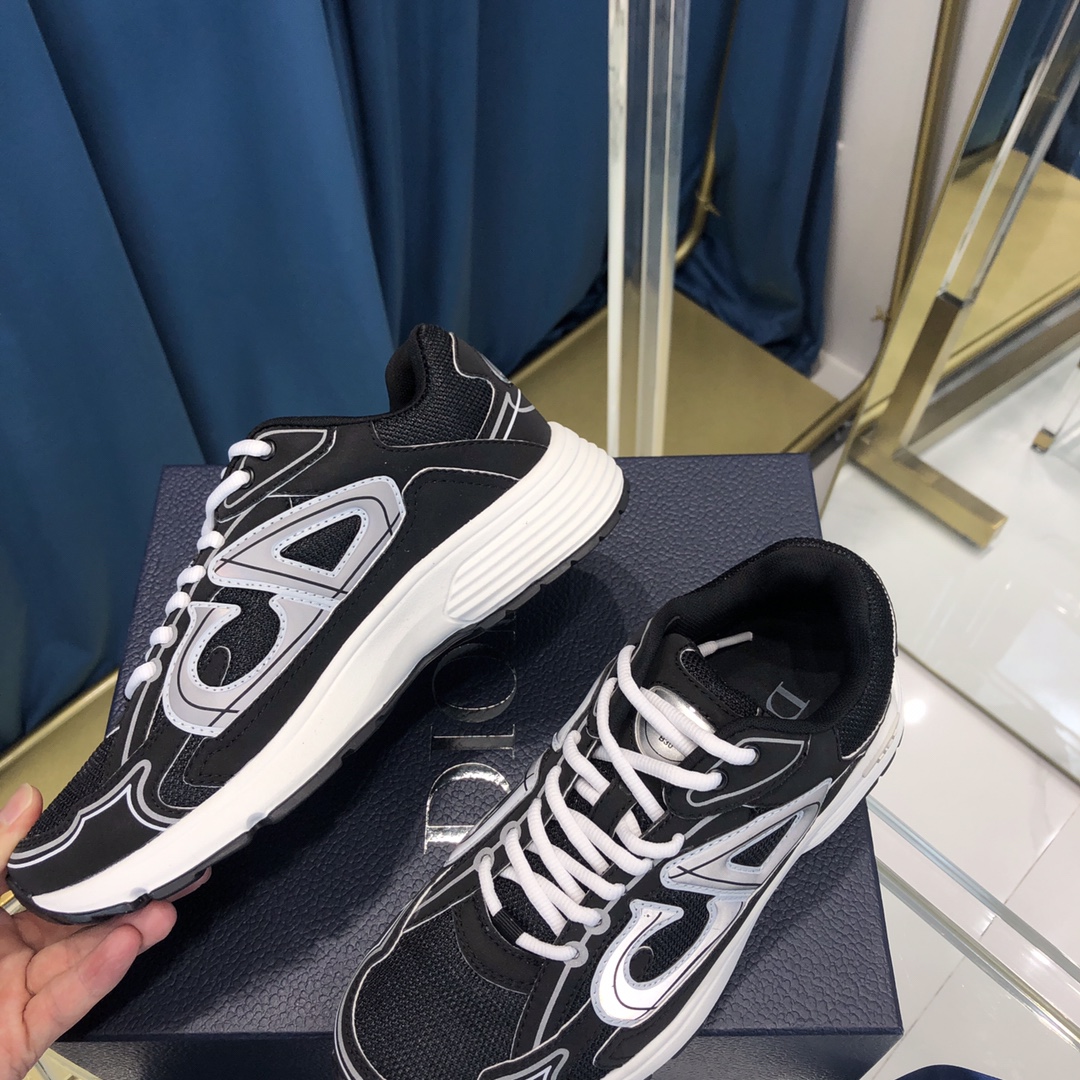 Dior B30 Sneaker aus schwarzem Mesh und technischem Stoff - EUR FASHION