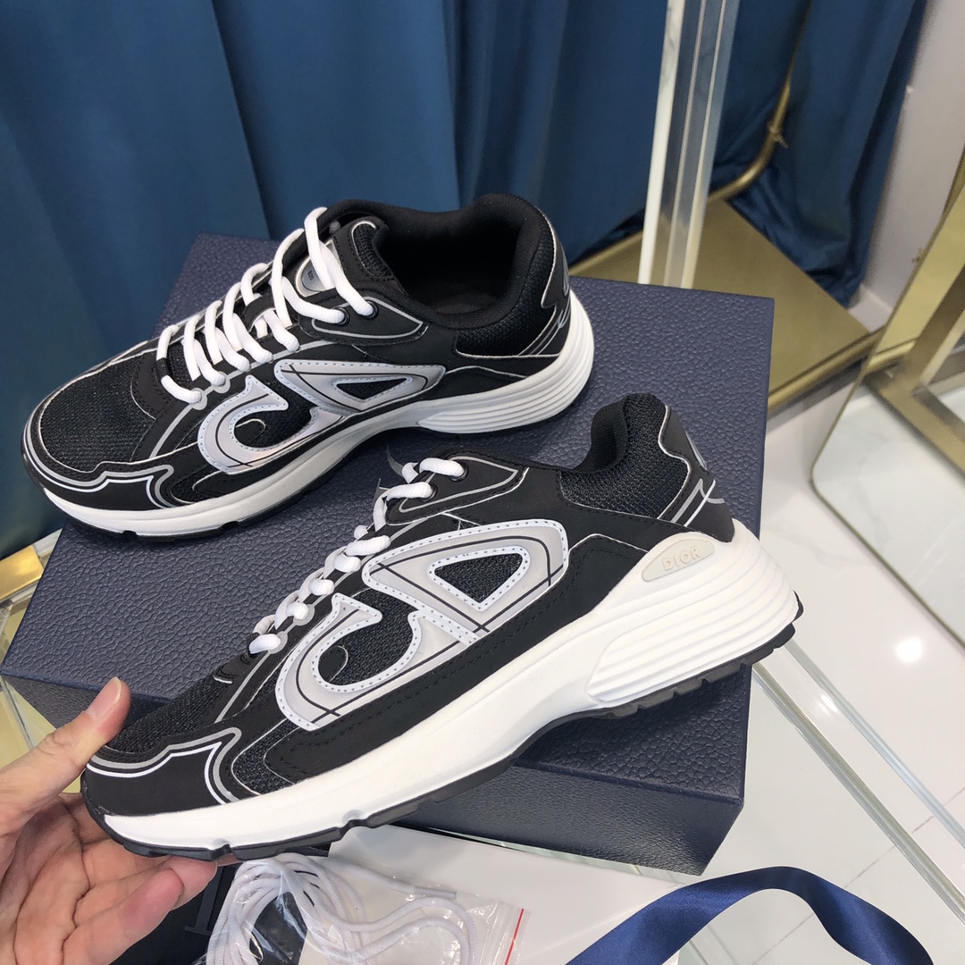 Dior B30 Sneaker aus schwarzem Mesh und technischem Stoff - EUR FASHION