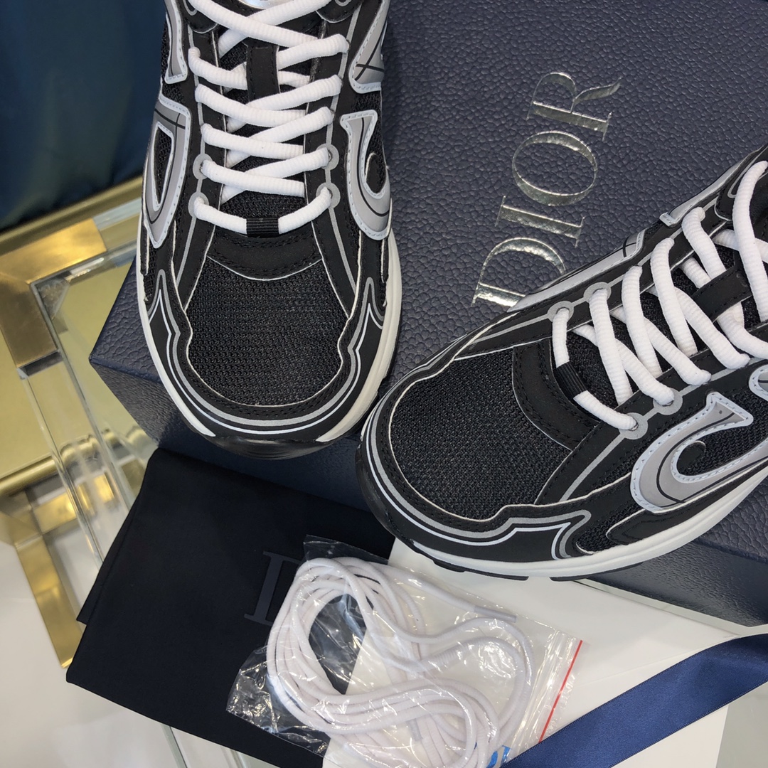 Dior B30 Sneaker aus schwarzem Mesh und technischem Stoff - EUR FASHION