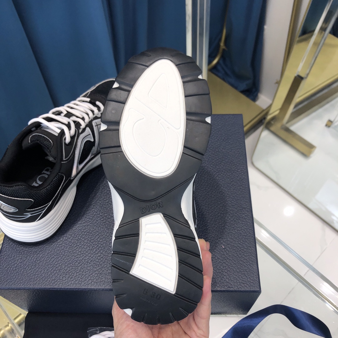 Dior B30 Sneaker aus schwarzem Mesh und technischem Stoff - EUR FASHION