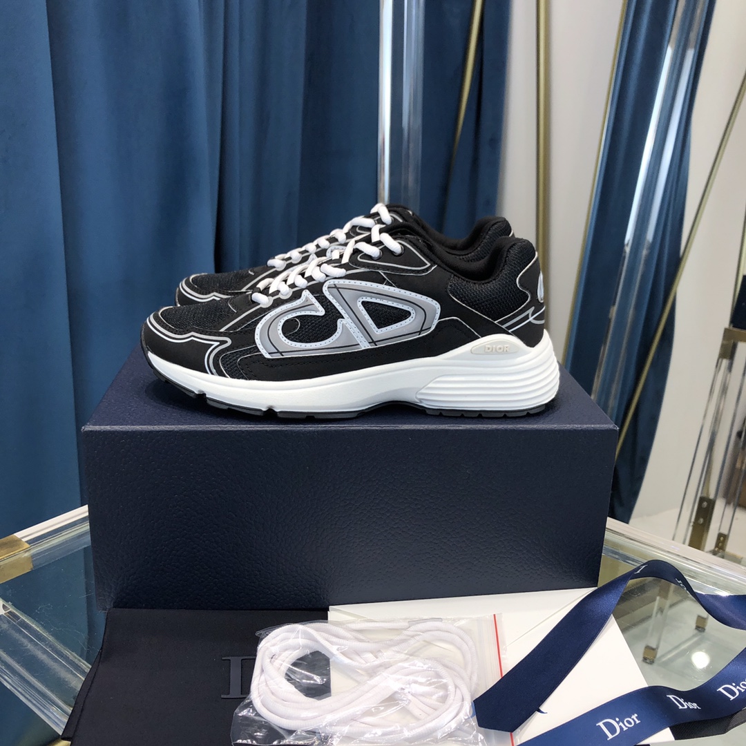 Dior B30 Sneaker aus schwarzem Mesh und technischem Stoff - EUR FASHION