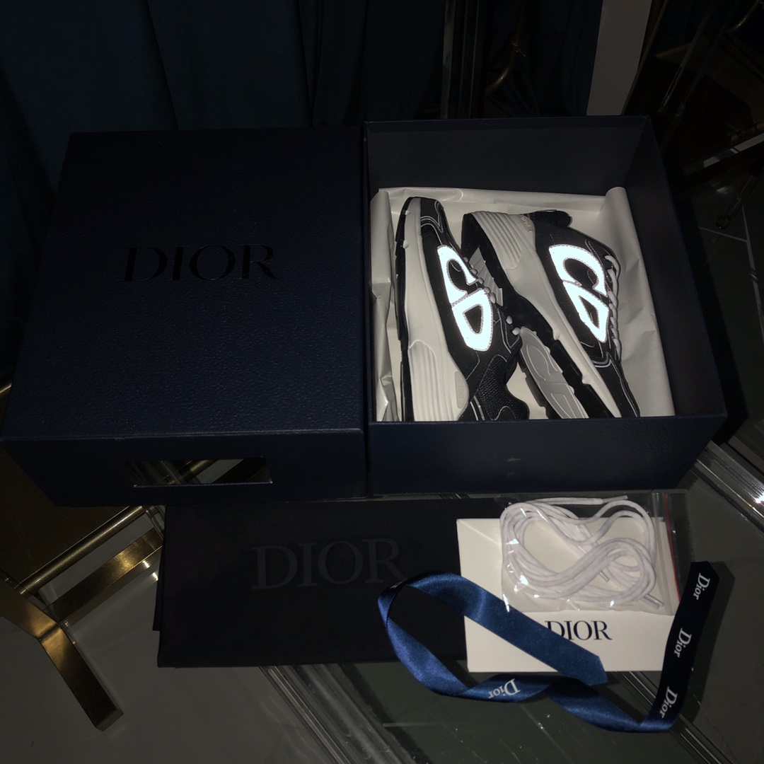 Dior B30 Sneaker aus schwarzem Mesh und technischem Stoff - EUR FASHION