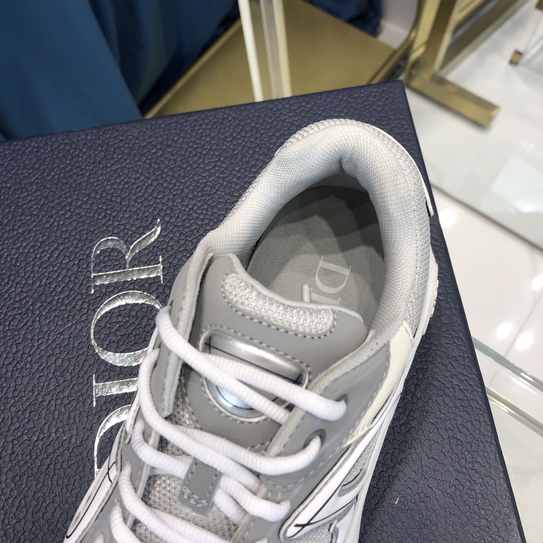 Dior B30 Sneaker, graues Mesh und weißer technischer Stoff - EUR FASHION
