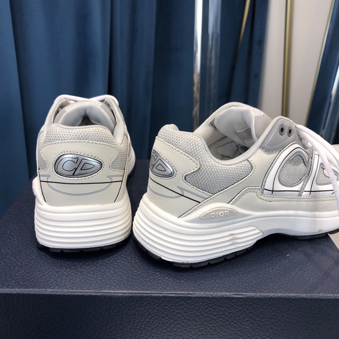 Dior B30 Sneaker, graues Mesh und weißer technischer Stoff - EUR FASHION