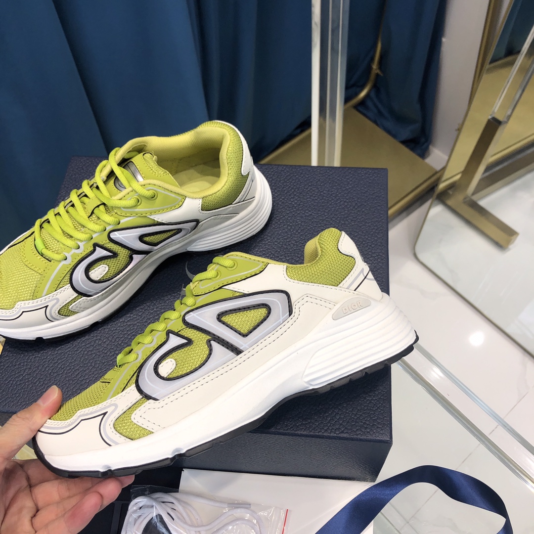 Dior B30 Sneaker, gelbes Mesh und weißer technischer Stoff - EUR FASHION