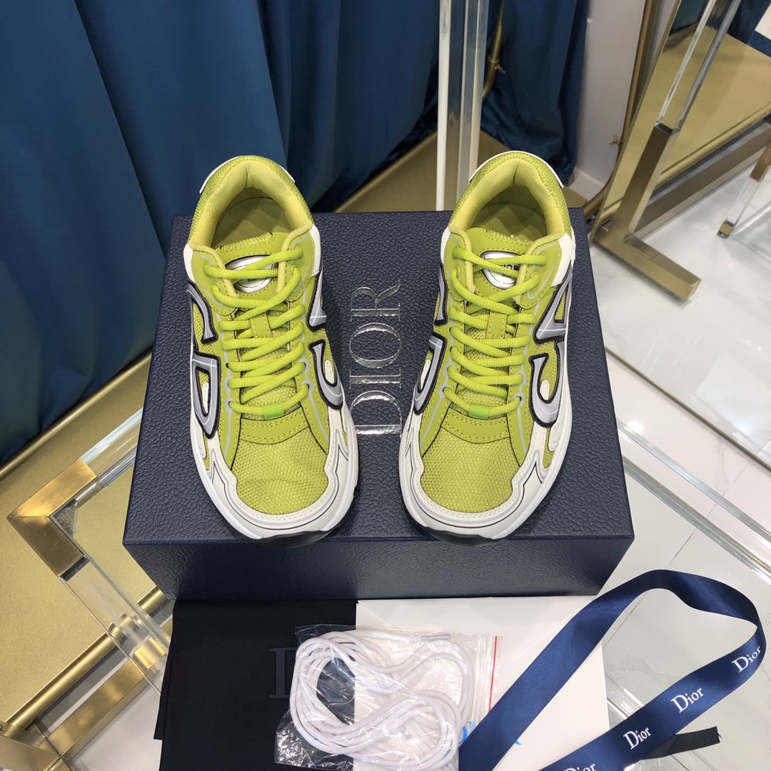 Dior B30 Sneaker, gelbes Mesh und weißer technischer Stoff - EUR FASHION