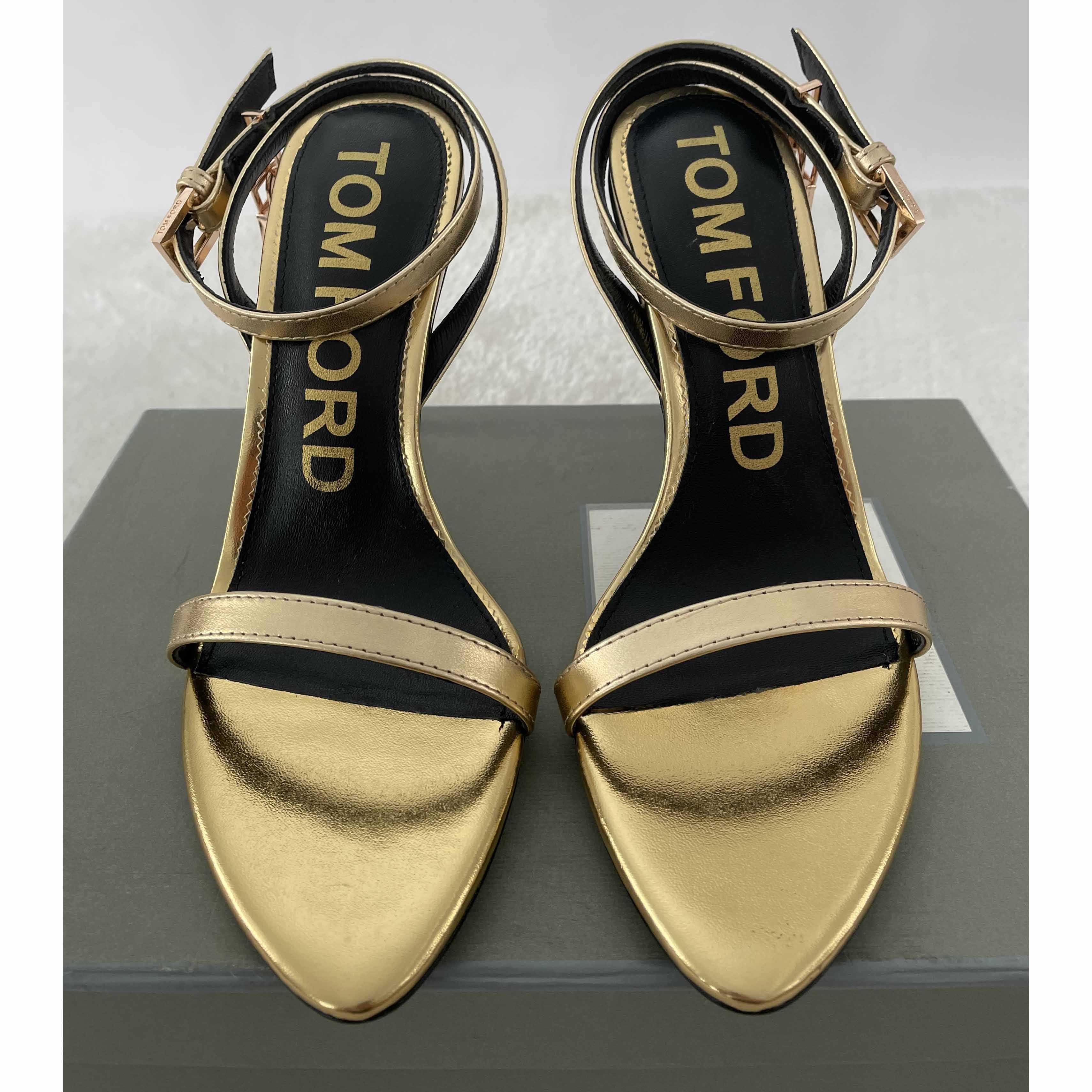 Tom Ford goldene Vorhängeschloss-Sandalen - EUR FASHION