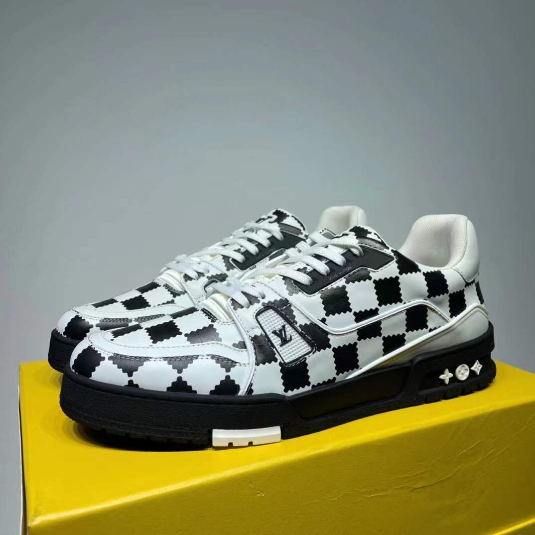 Louis Vuitton Trainer Sneaker Schwarz Weiß Damier - EUR FASHION