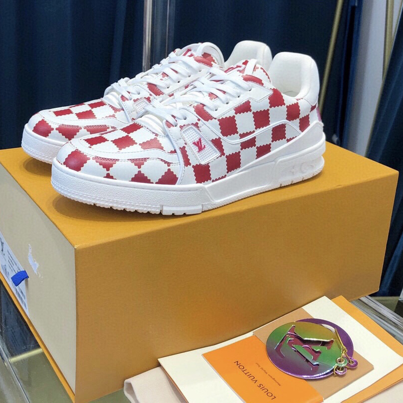 Louis Vuitton Trainer Sneaker Rot Weiß Damier - EUR FASHION