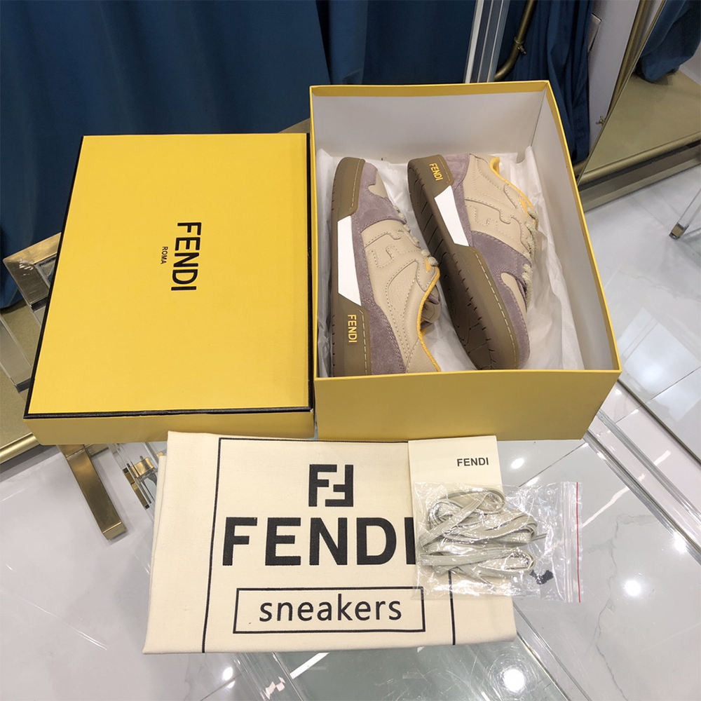 Fendi Match Beige Wildleder Low-Tops - EUR FASHION