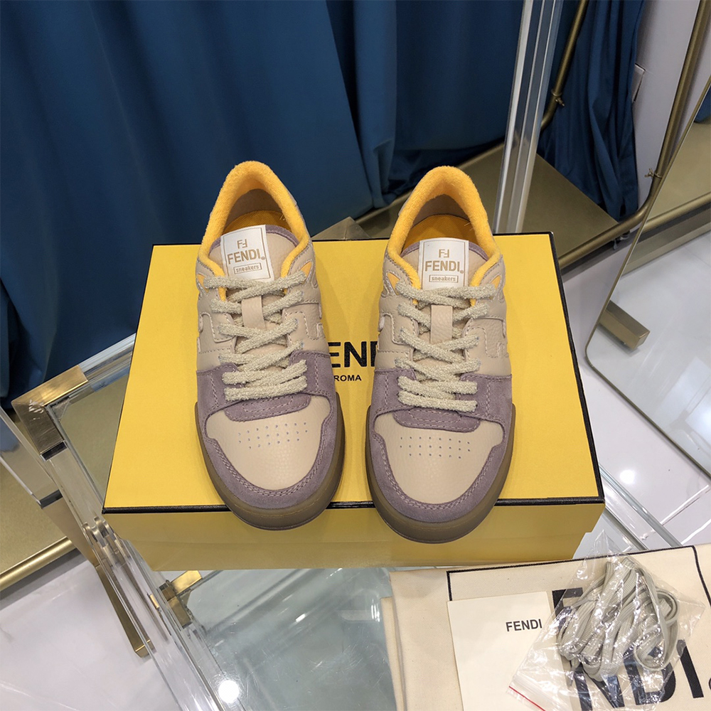 Fendi Match Beige Wildleder Low-Tops - EUR FASHION