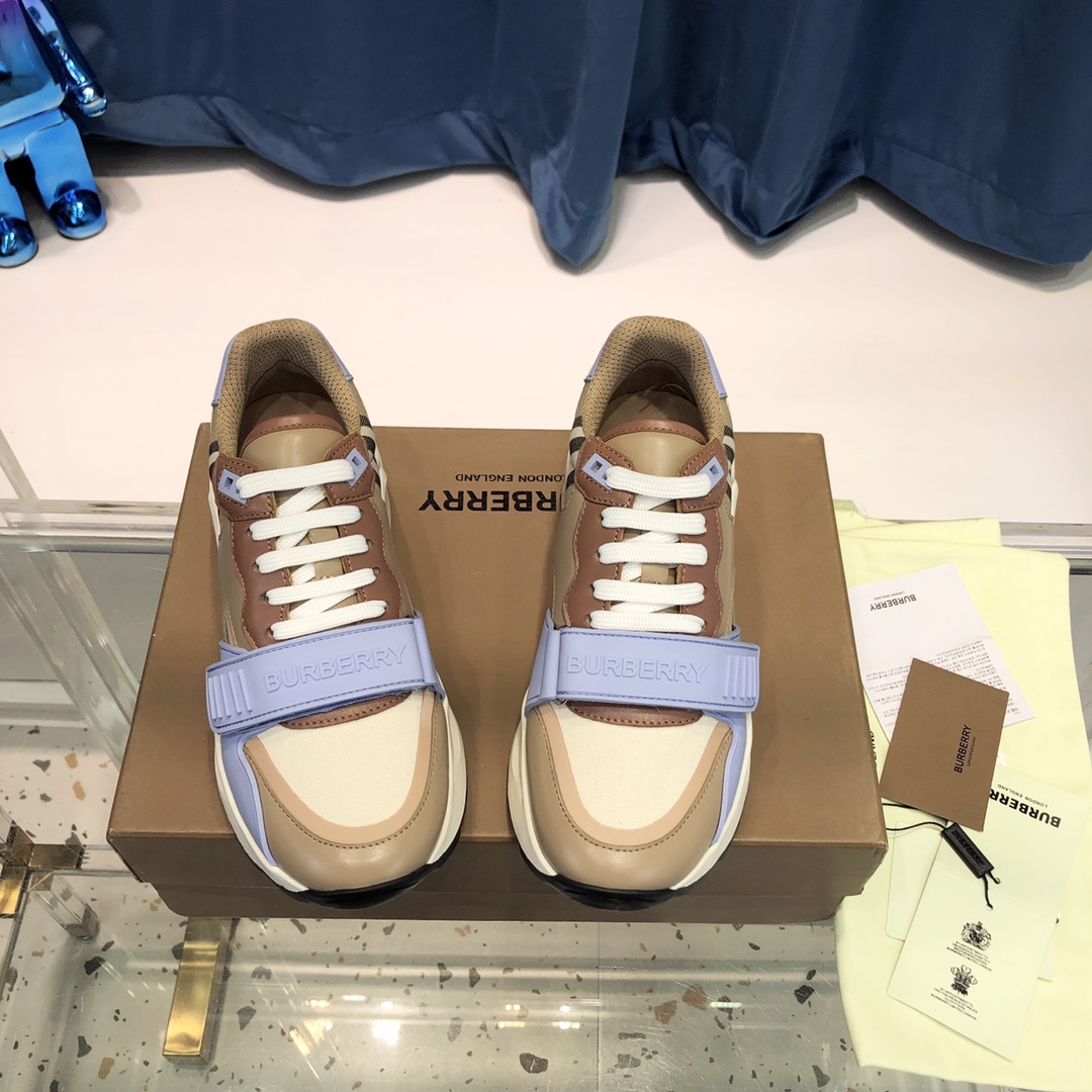 Burberry-Sneaker aus Baumwoll-Canvas und Leder mit Karomuster - EUR FASHION