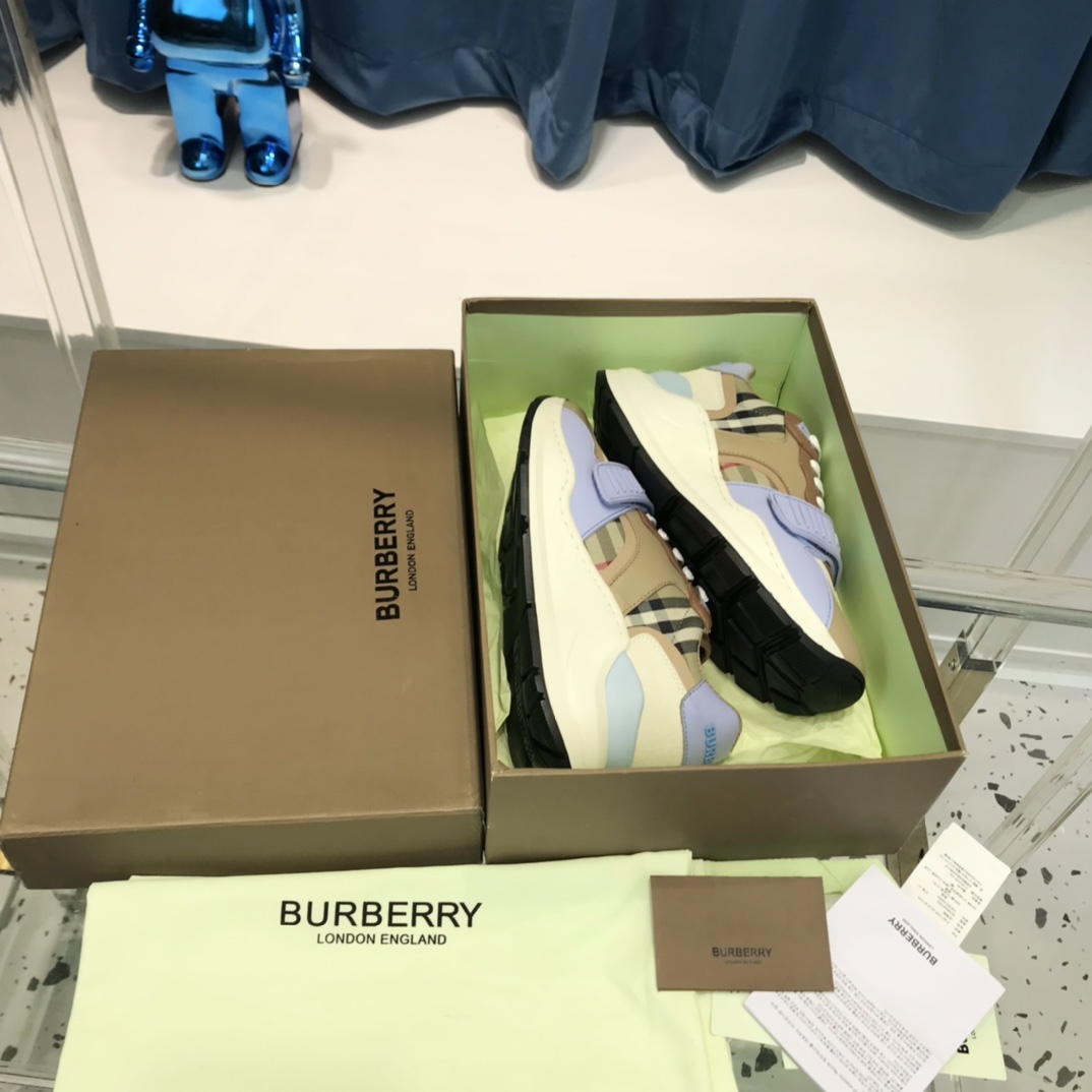 Burberry-Sneaker aus Baumwoll-Canvas und Leder mit Karomuster - EUR FASHION