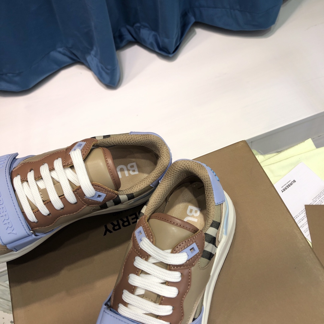 Burberry-Sneaker aus Baumwoll-Canvas und Leder mit Karomuster - EUR FASHION