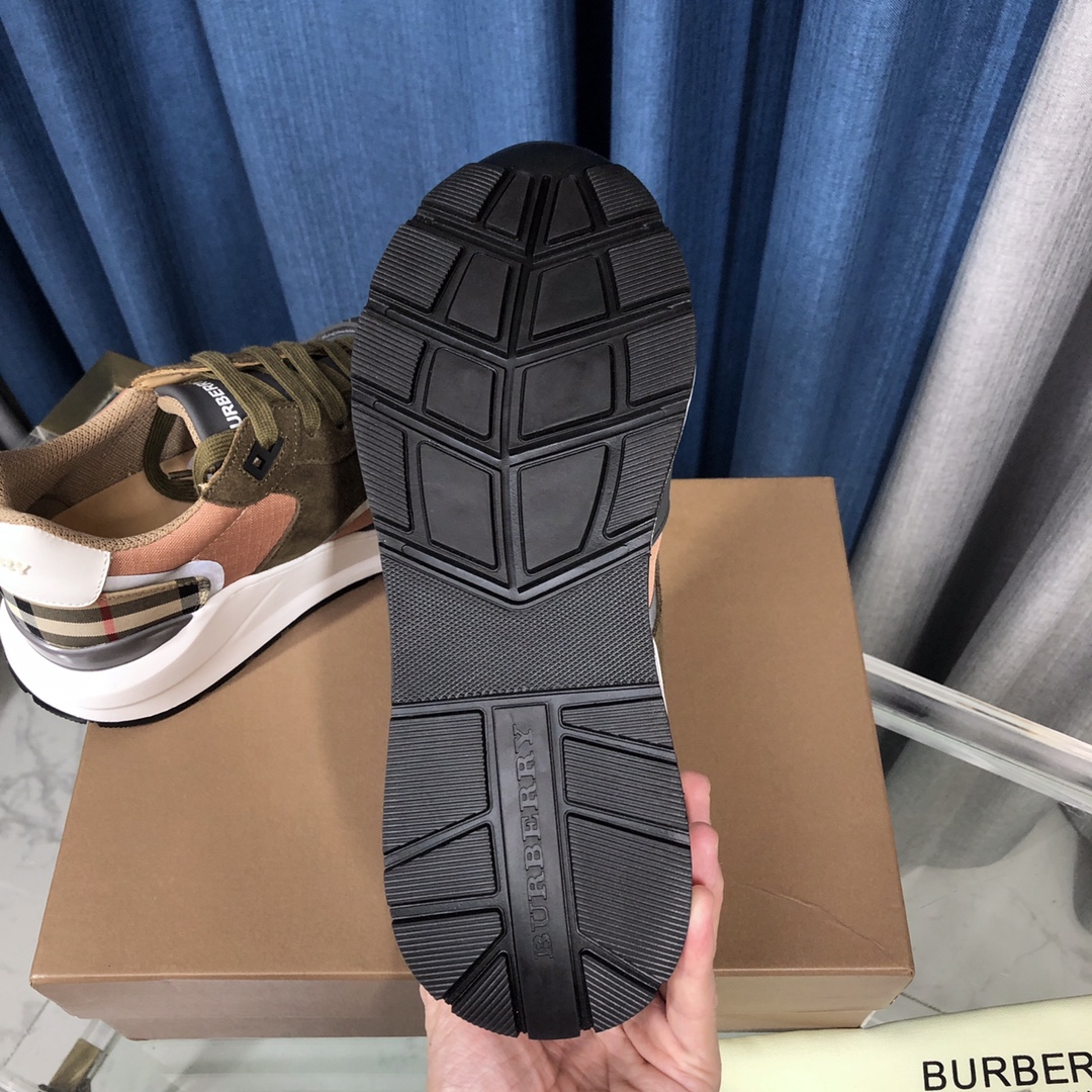 Burberry-Sneaker aus Baumwoll-Canvas und Leder mit Karomuster - EUR FASHION