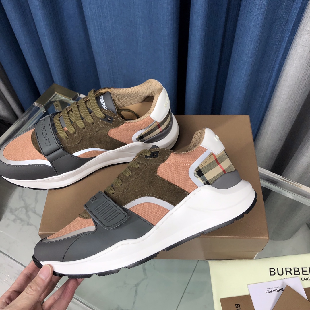 Burberry-Sneaker aus Baumwoll-Canvas und Leder mit Karomuster - EUR FASHION