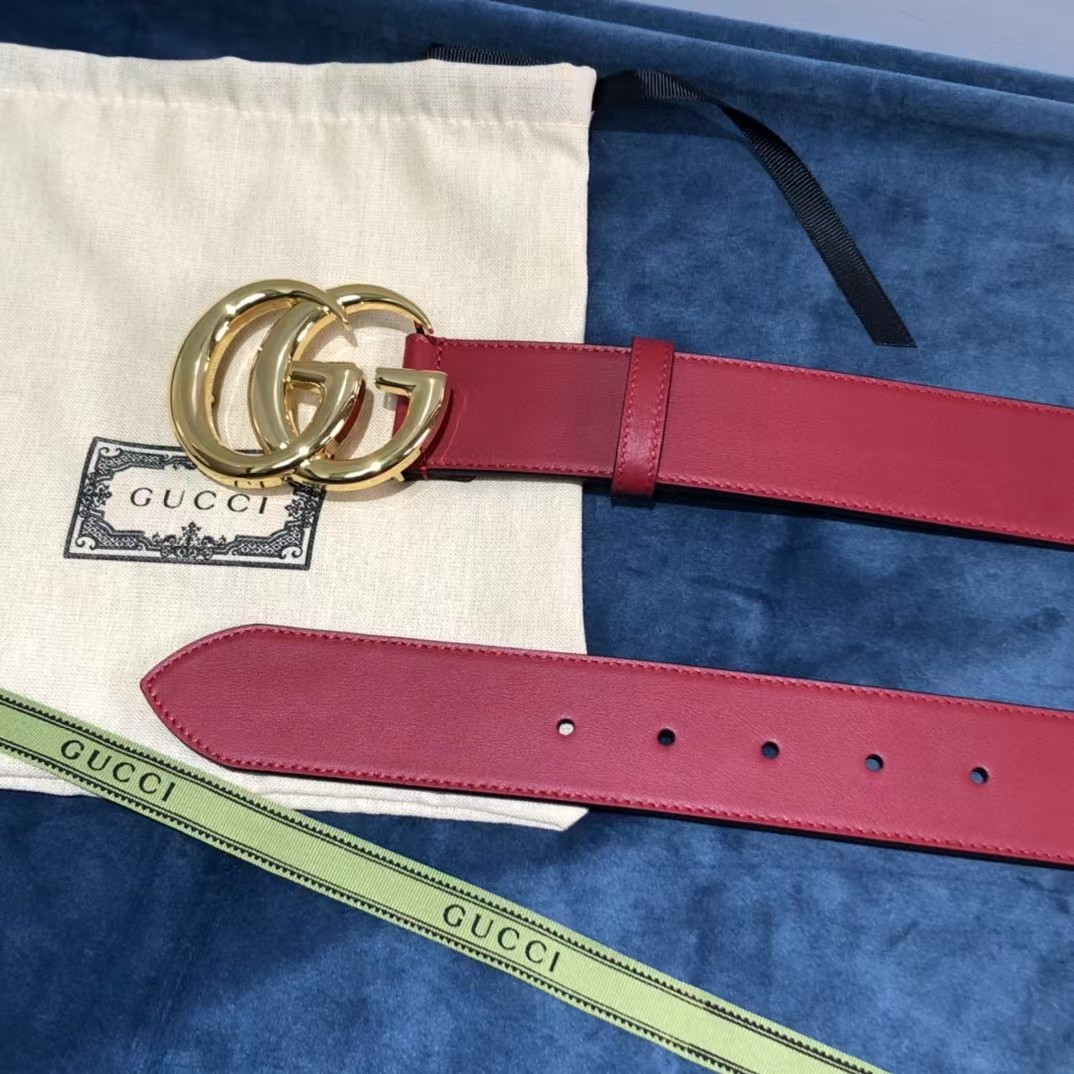 Roter Gucci-Gürtel mit Doppel-G-Schnalle - EUR FASHION