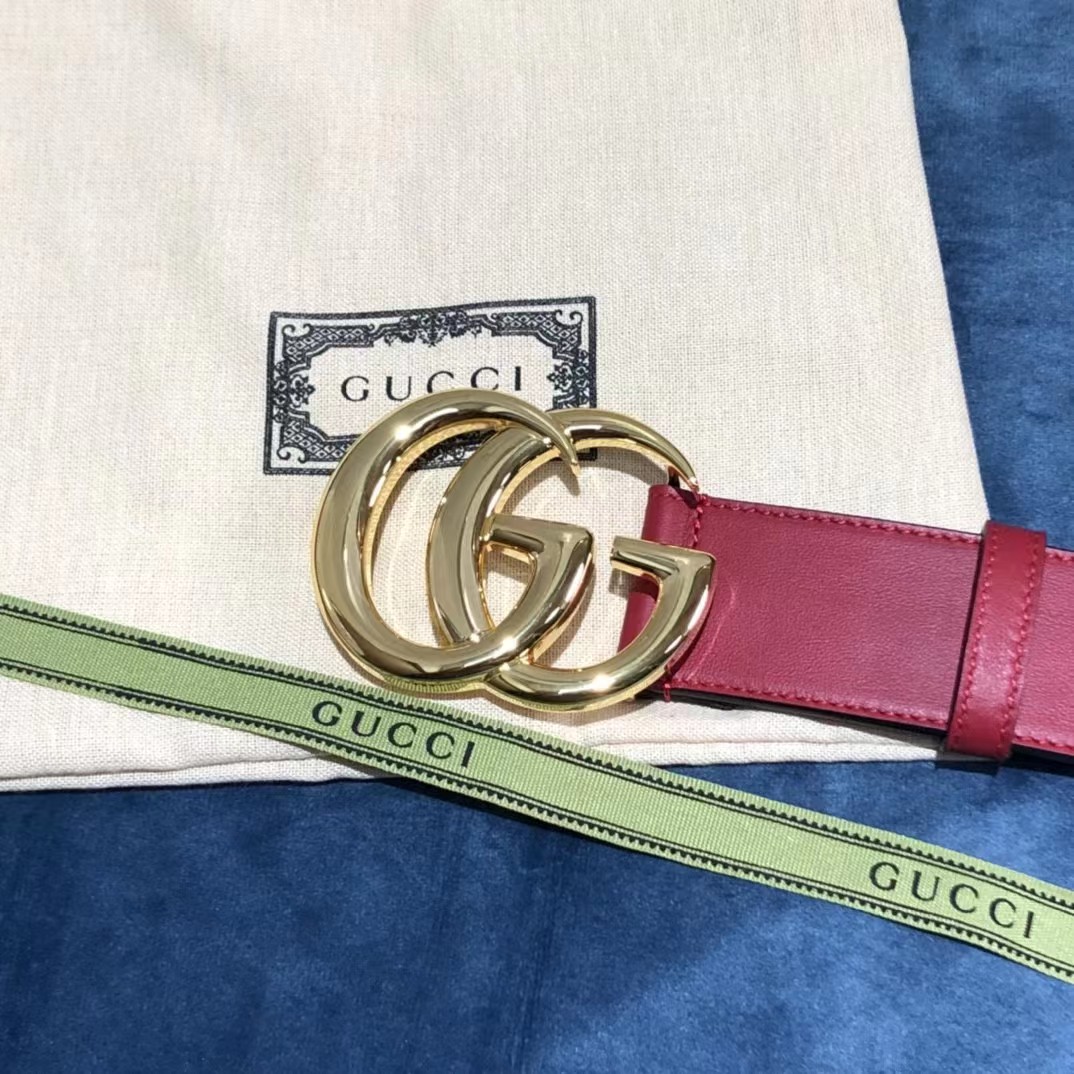 Roter Gucci-Gürtel mit Doppel-G-Schnalle - EUR FASHION