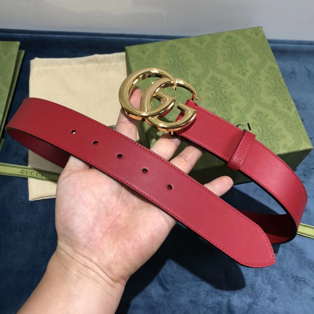 Roter Gucci-Gürtel mit Doppel-G-Schnalle - EUR FASHION