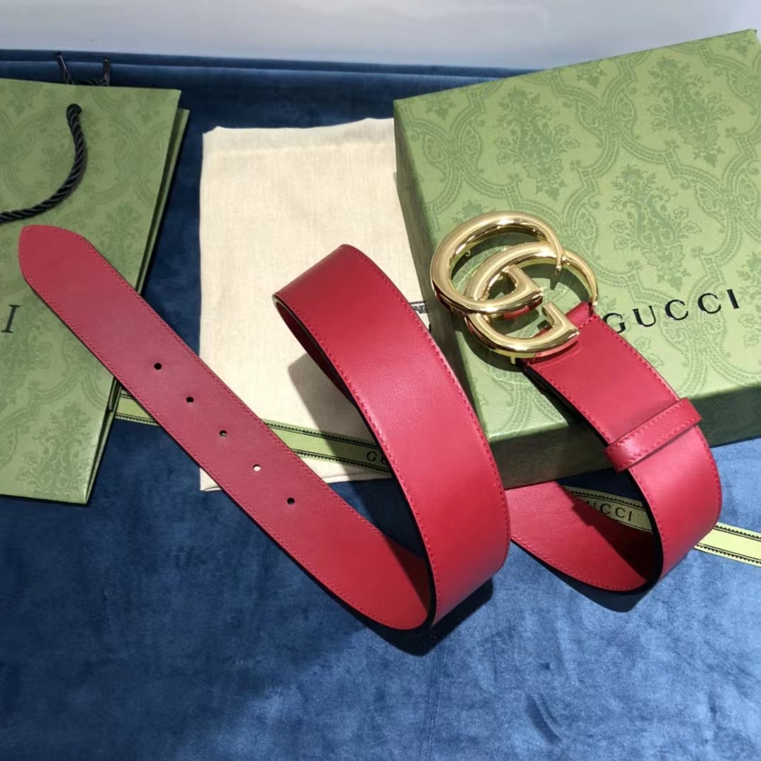 Roter Gucci-Gürtel mit Doppel-G-Schnalle - EUR FASHION