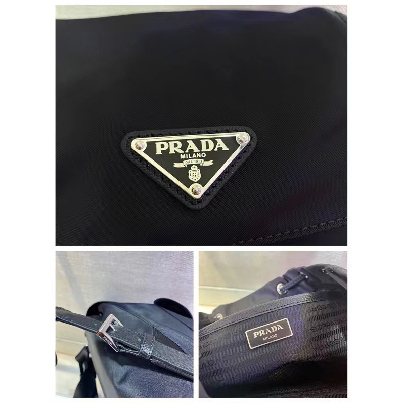 Prada-Rucksack mit Logo-Schild (23,5–28–12 cm) - EUR FASHION