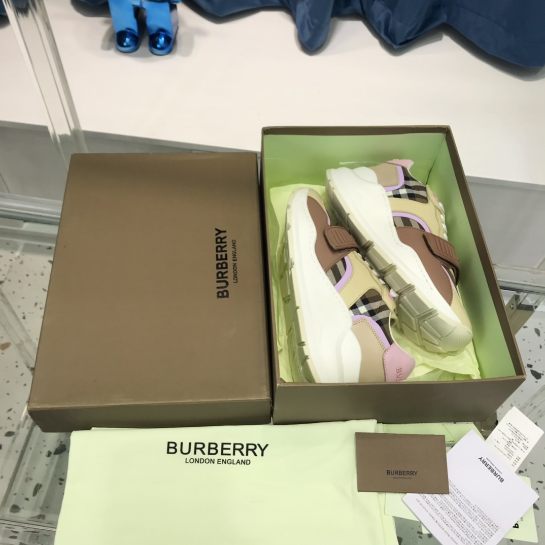 Burberry-Sneaker aus Baumwoll-Canvas und Leder mit Karomuster - EUR FASHION