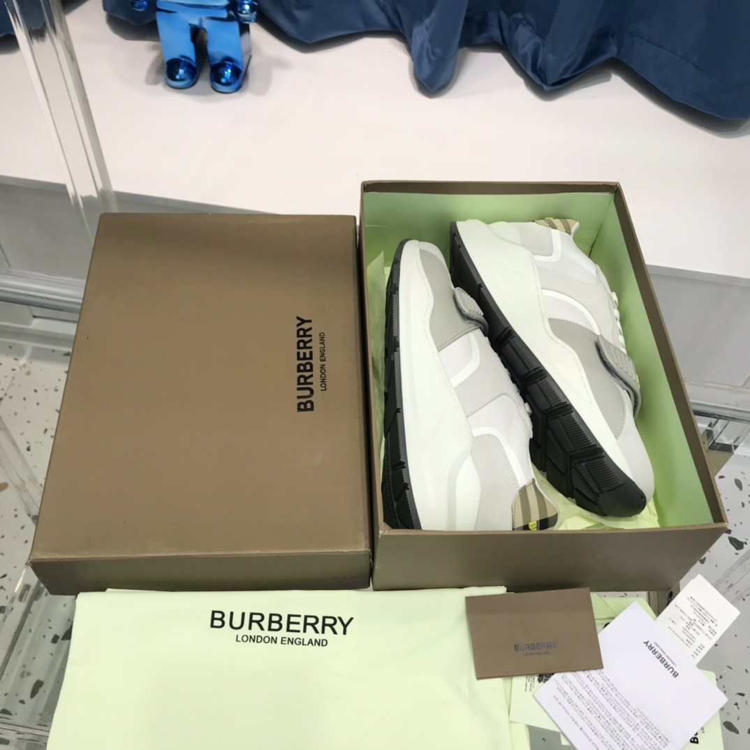 Burberry-Sneaker aus Baumwoll-Canvas und Leder mit Karomuster - EUR FASHION