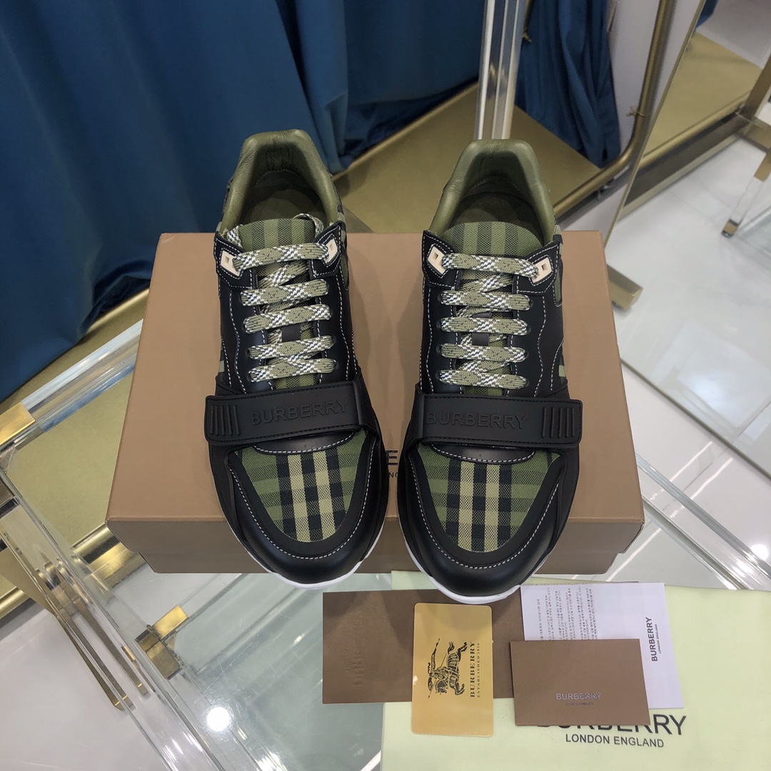 Burberry-Sneaker aus Baumwoll-Canvas und Leder mit Karomuster - EUR FASHION