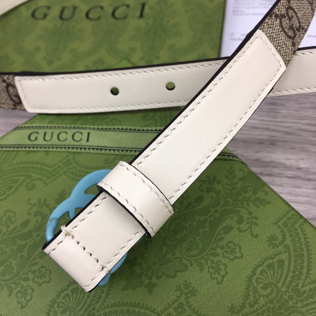 Gucci-Ledergürtel mit Doppel-G-Schnalle (2 cm) - EUR FASHION