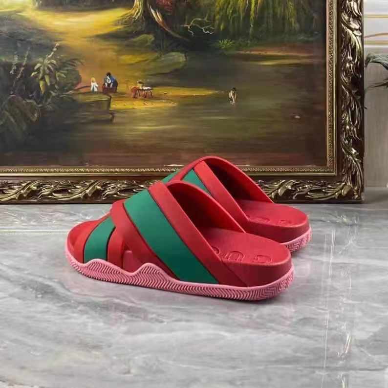 Gucci Slide-Sandalen mit Web - EUR FASHION
