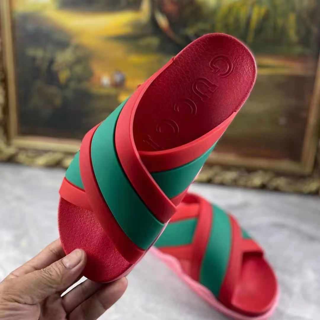 Gucci Slide-Sandalen mit Web - EUR FASHION